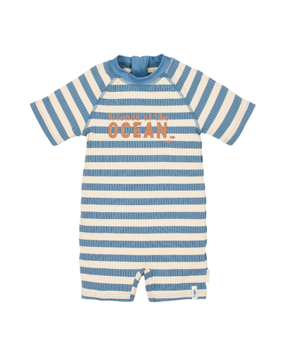 Fato de Banho Manga Curta | Ocean Blue Stripes