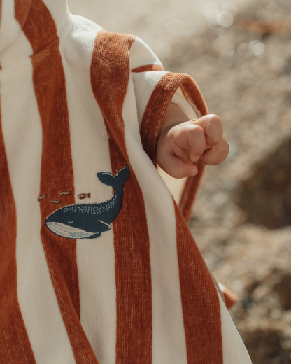Poncho de Praia | Ocean Brown Stripe