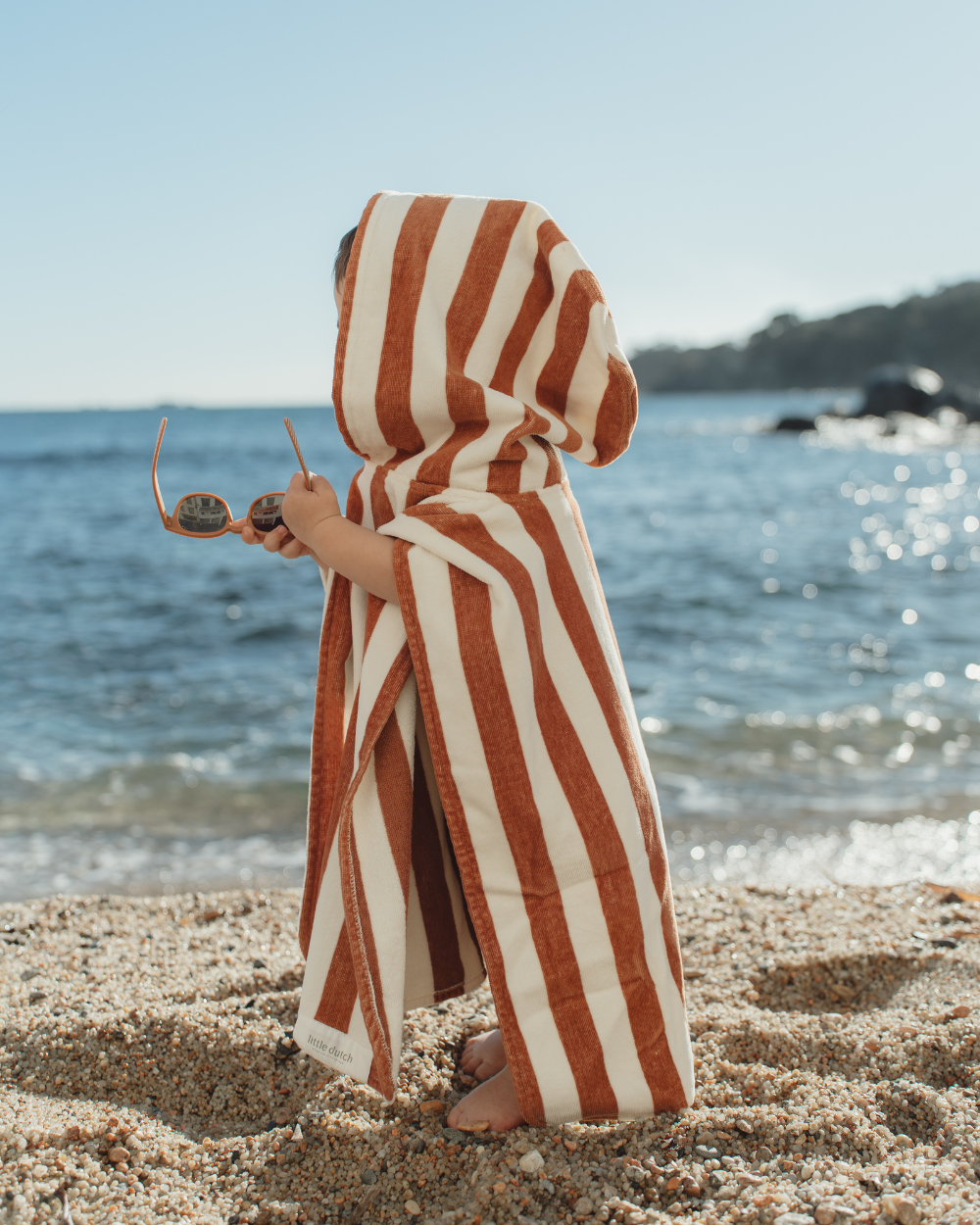 Poncho de Praia | Ocean Brown Stripe