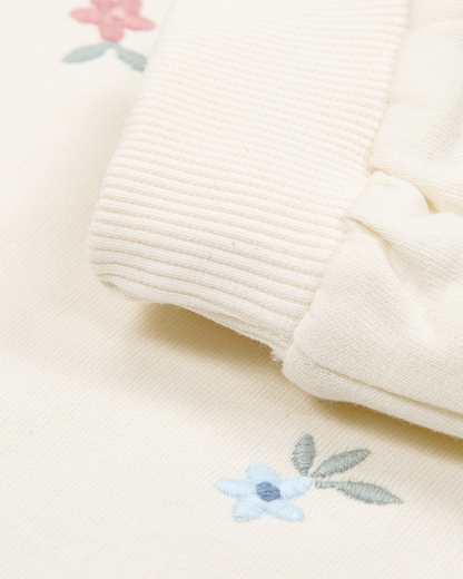 Sweatshirt Flores Bordadas