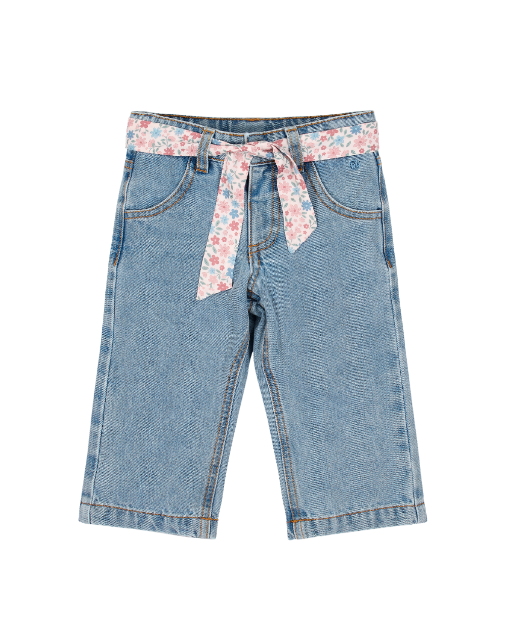 Calças de Ganga com Cinto Floral