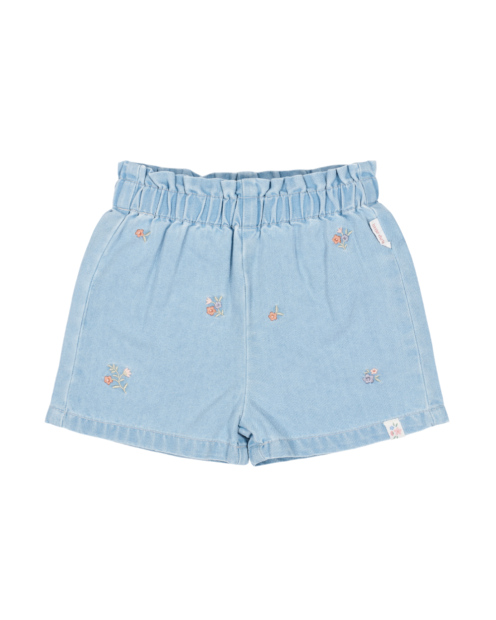 Calção de Ganga Flores Bordadas