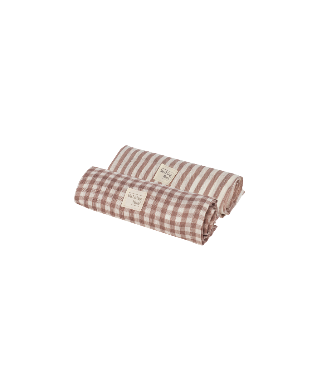 Conjunto 2 Musselinas Praliné | Vichy/Strips Moka