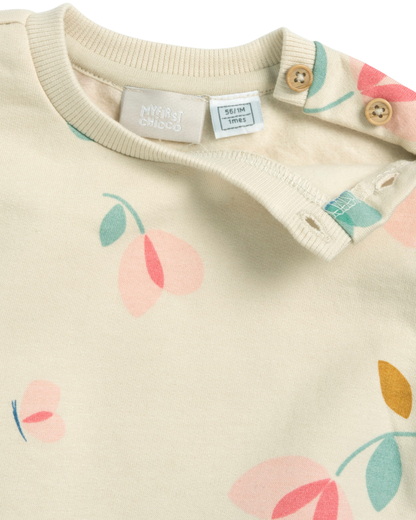 Sweatshirt Algodão Cardado Flores