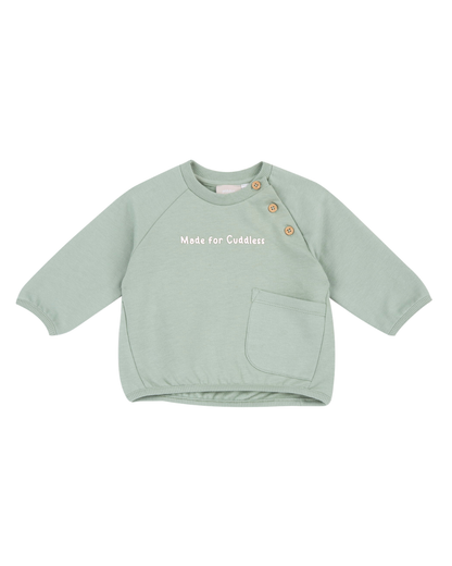 Sweatshirt Algodão Cardado com Frase
