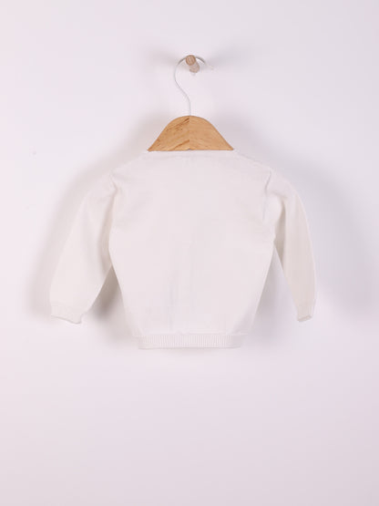 V-neck knitted coat.