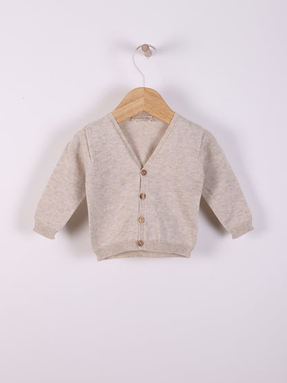 V-neck knitted coat.