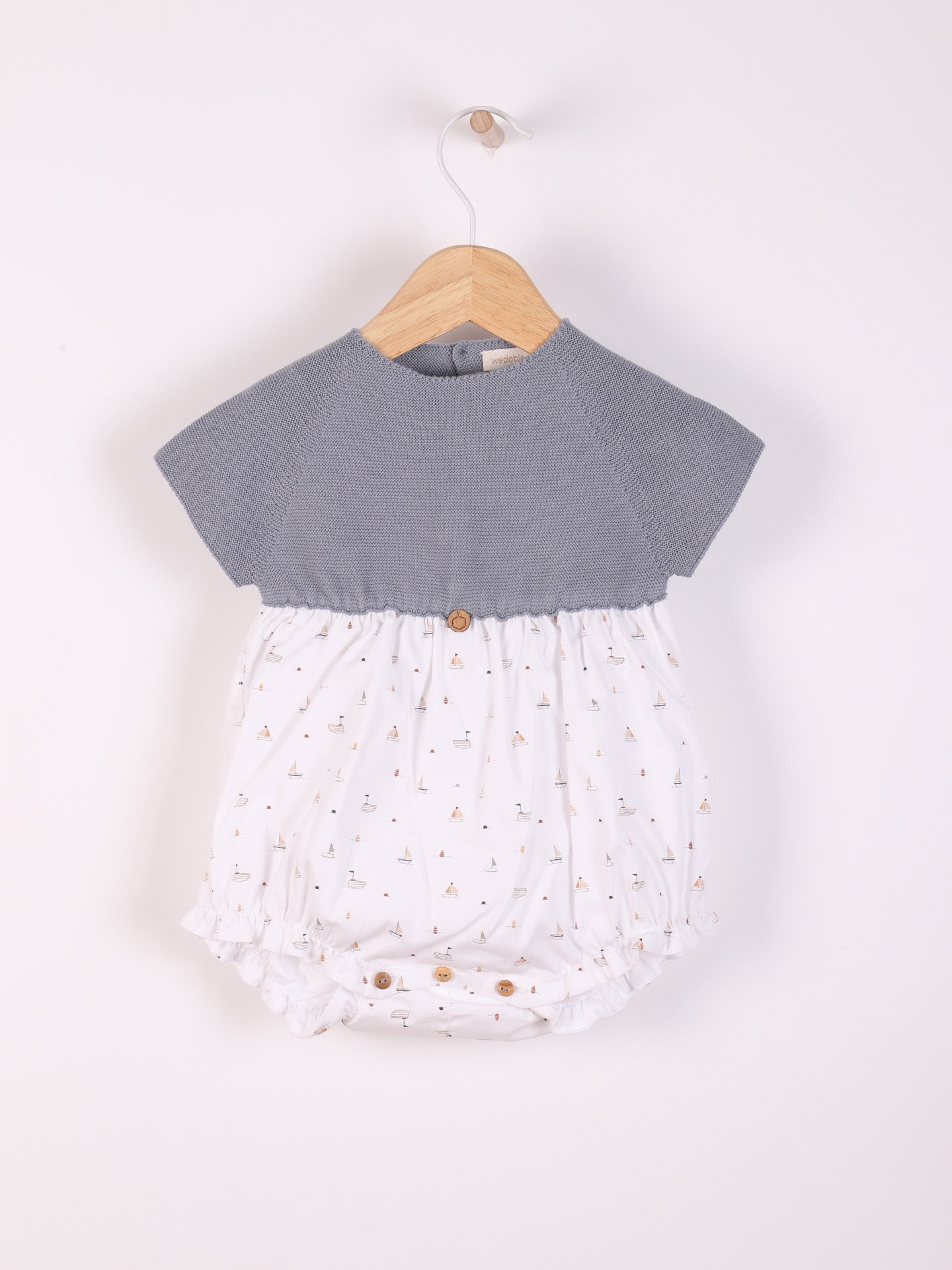 Cute Knitted Fabric with Boats