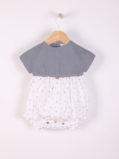 Cute Knitted Fabric with Boats