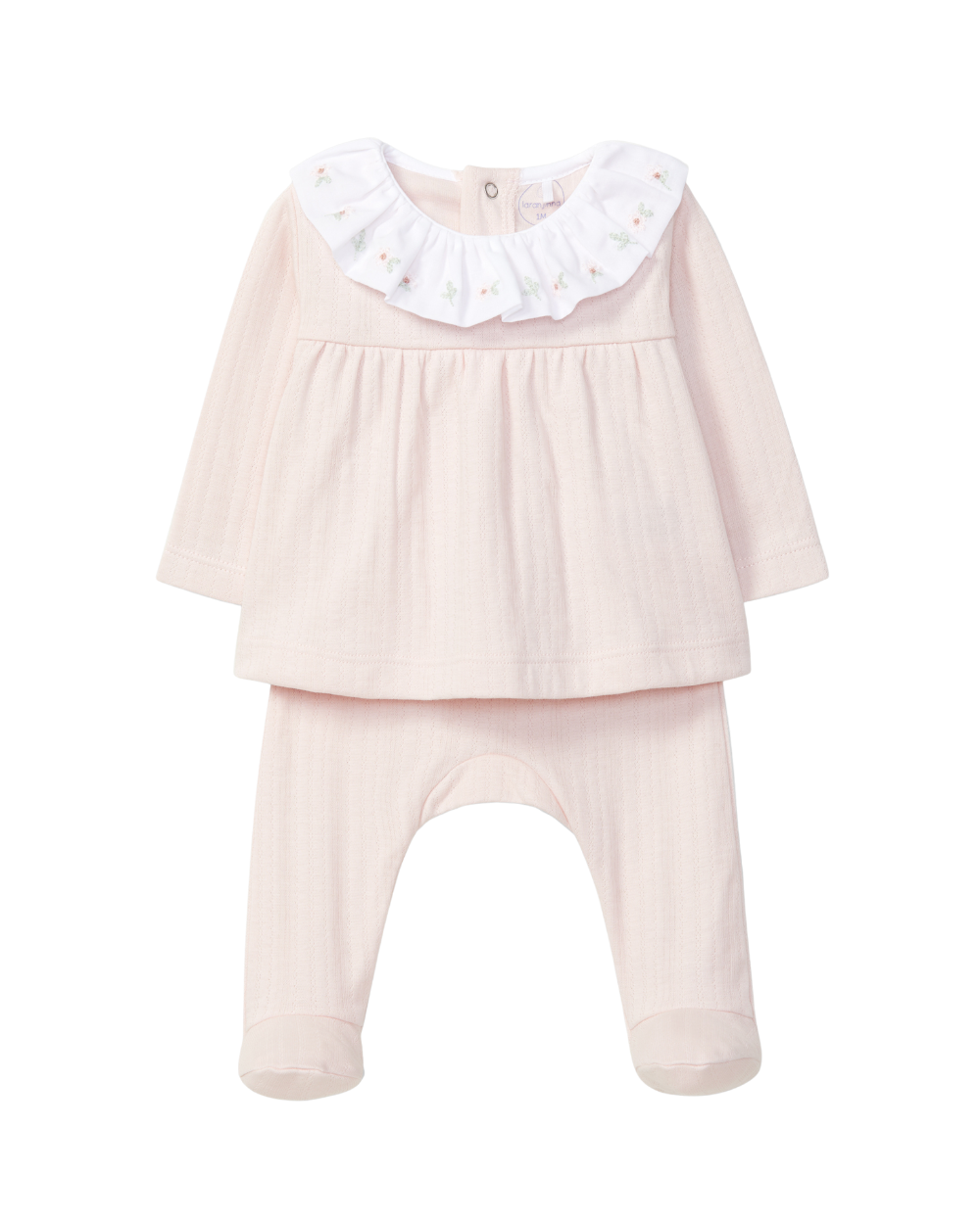 Fato 2 Peças Flores Bordadas