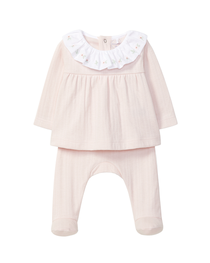 Fato 2 Peças Flores Bordadas