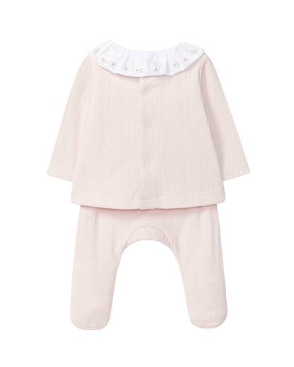 Fato 2 Peças Flores Bordadas