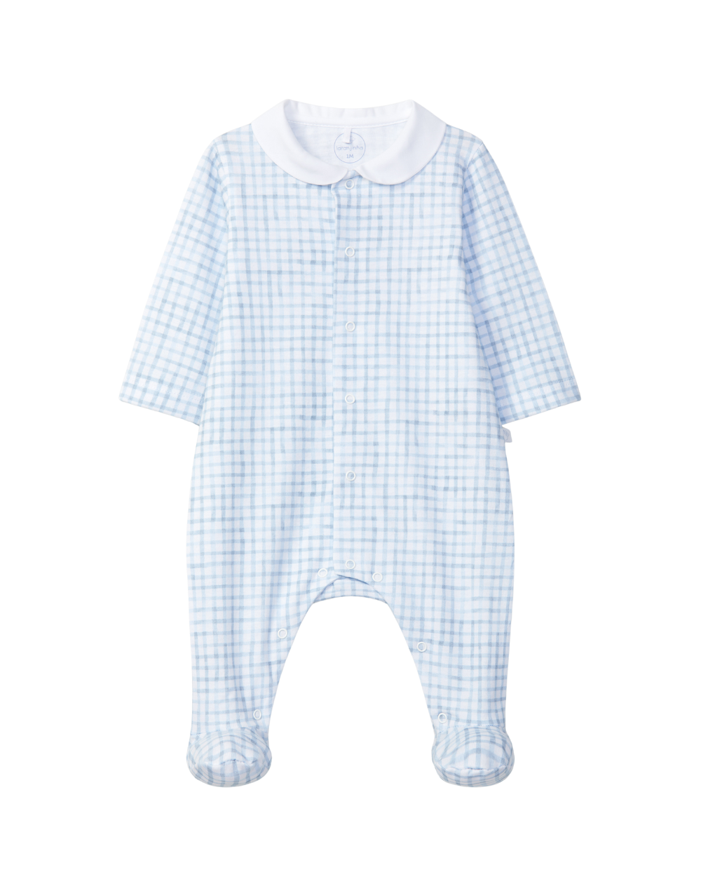 Babygrow Gola Redonda Malha Quadrícula