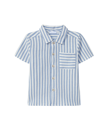 Camisa em Gaze de Riscas