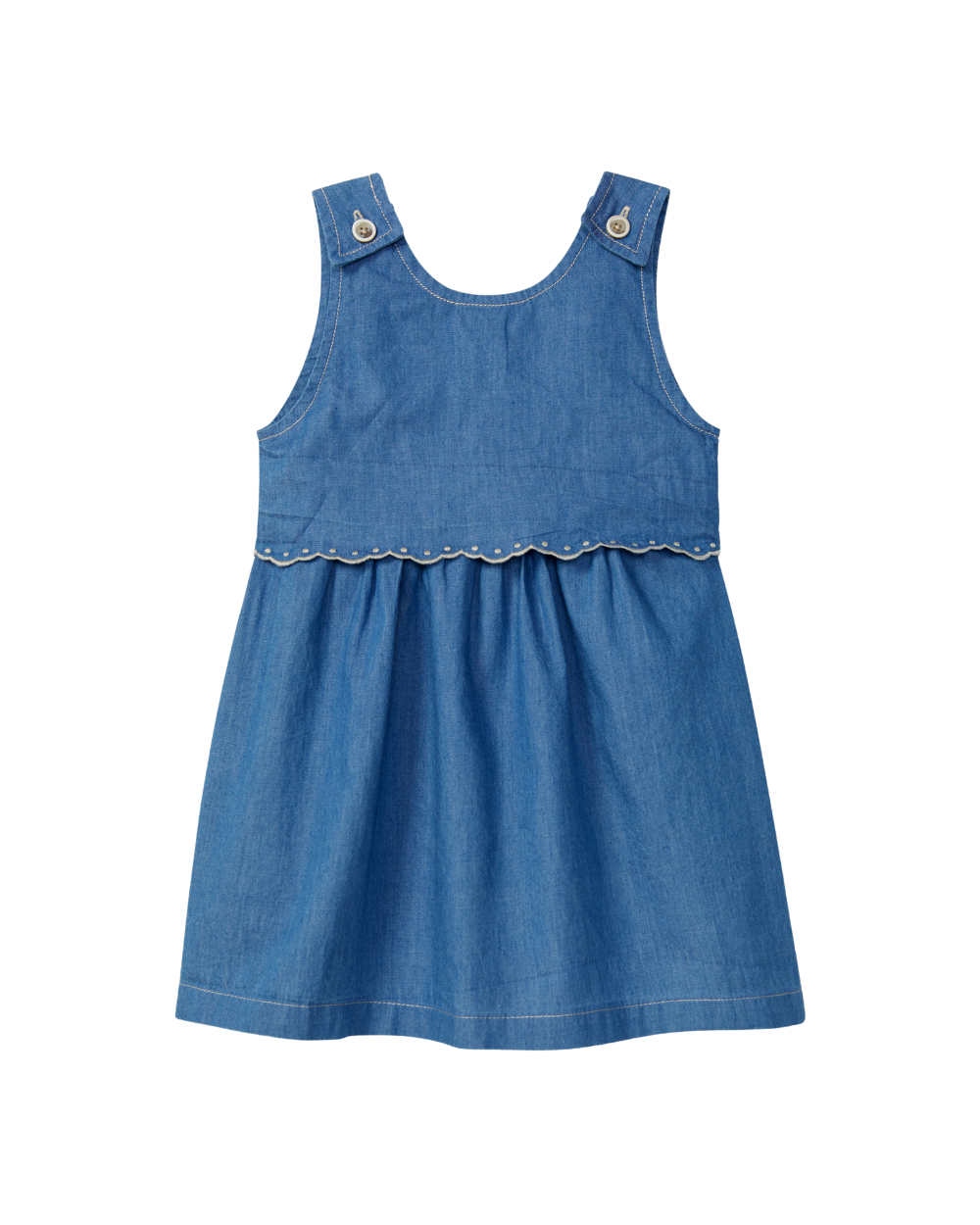 Vestido Ganga Fina com Bordados