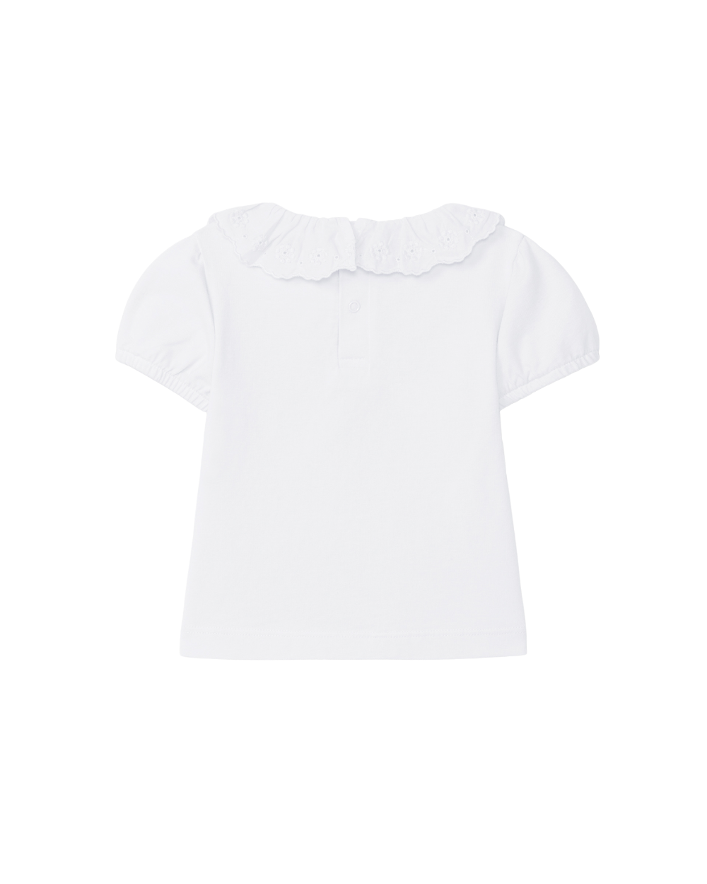 T-shirt Gola de Folho Bordado Inglês