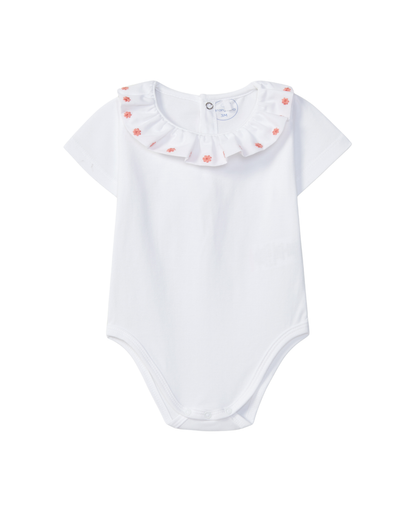 Body Gola de Folho Flores Bordadas