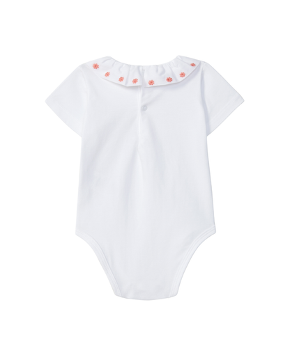 Body Gola de Folho Flores Bordadas