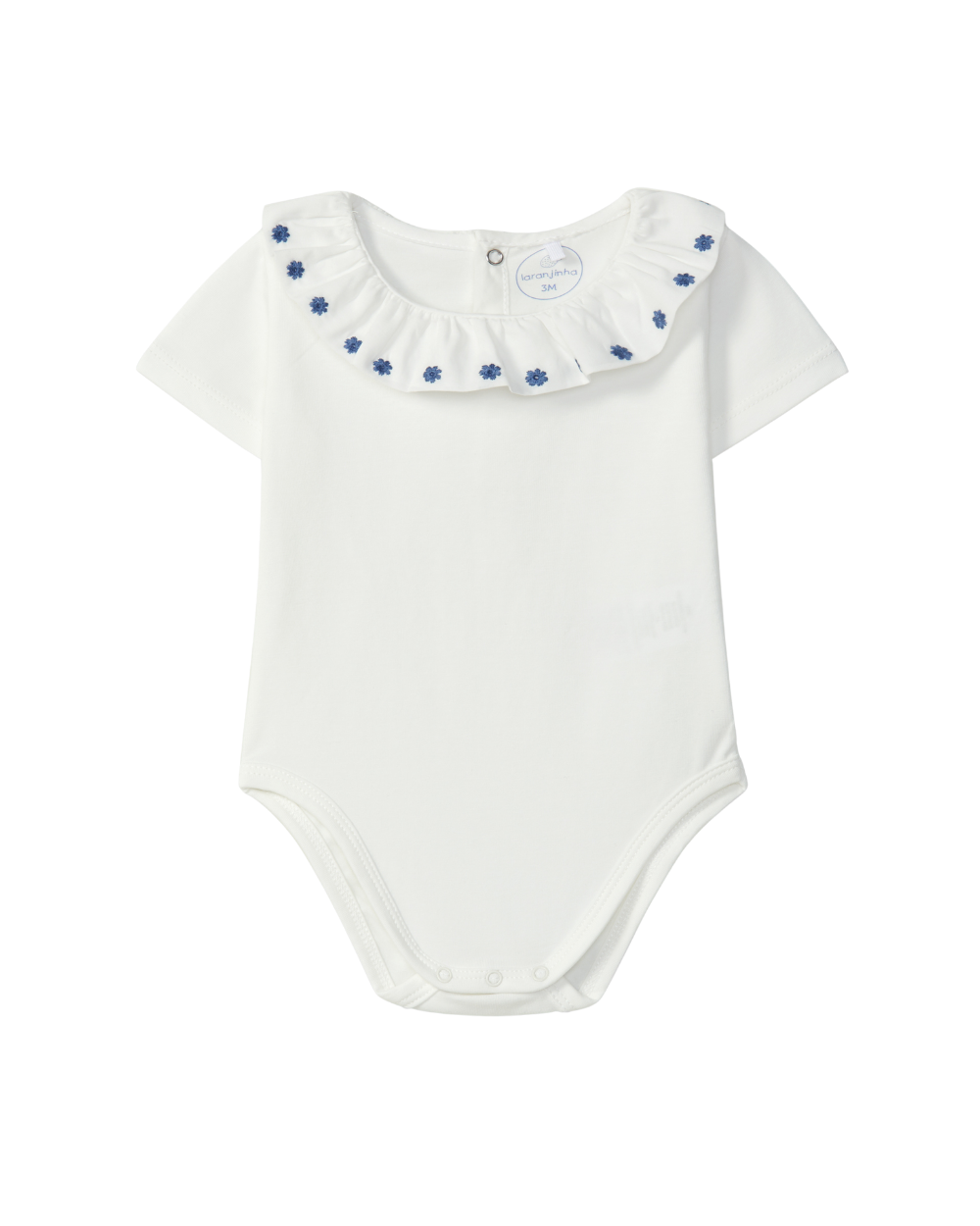 Body Gola de Folho Flores Bordadas
