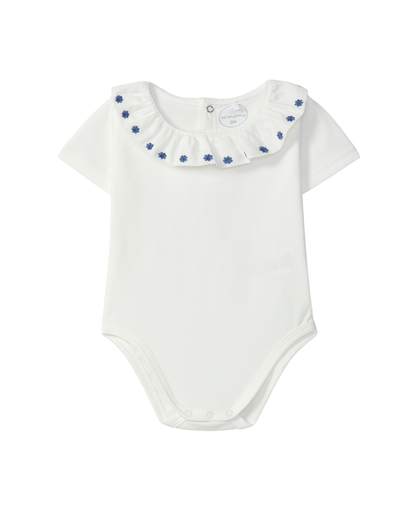 Body Gola de Folho Flores Bordadas