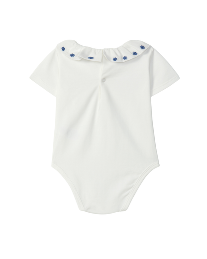 Body Gola de Folho Flores Bordadas