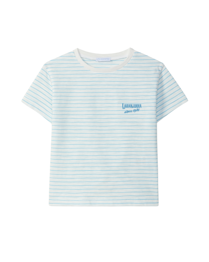 T-shirt Riscas com Bordado