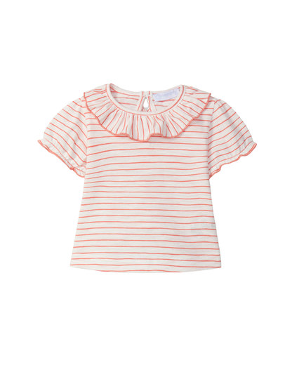 T-shirt Riscas Gola Folho