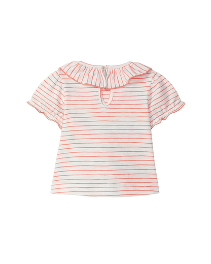T-shirt Riscas Gola Folho