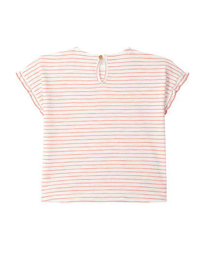 T-shirt Riscas Mangas de Folho