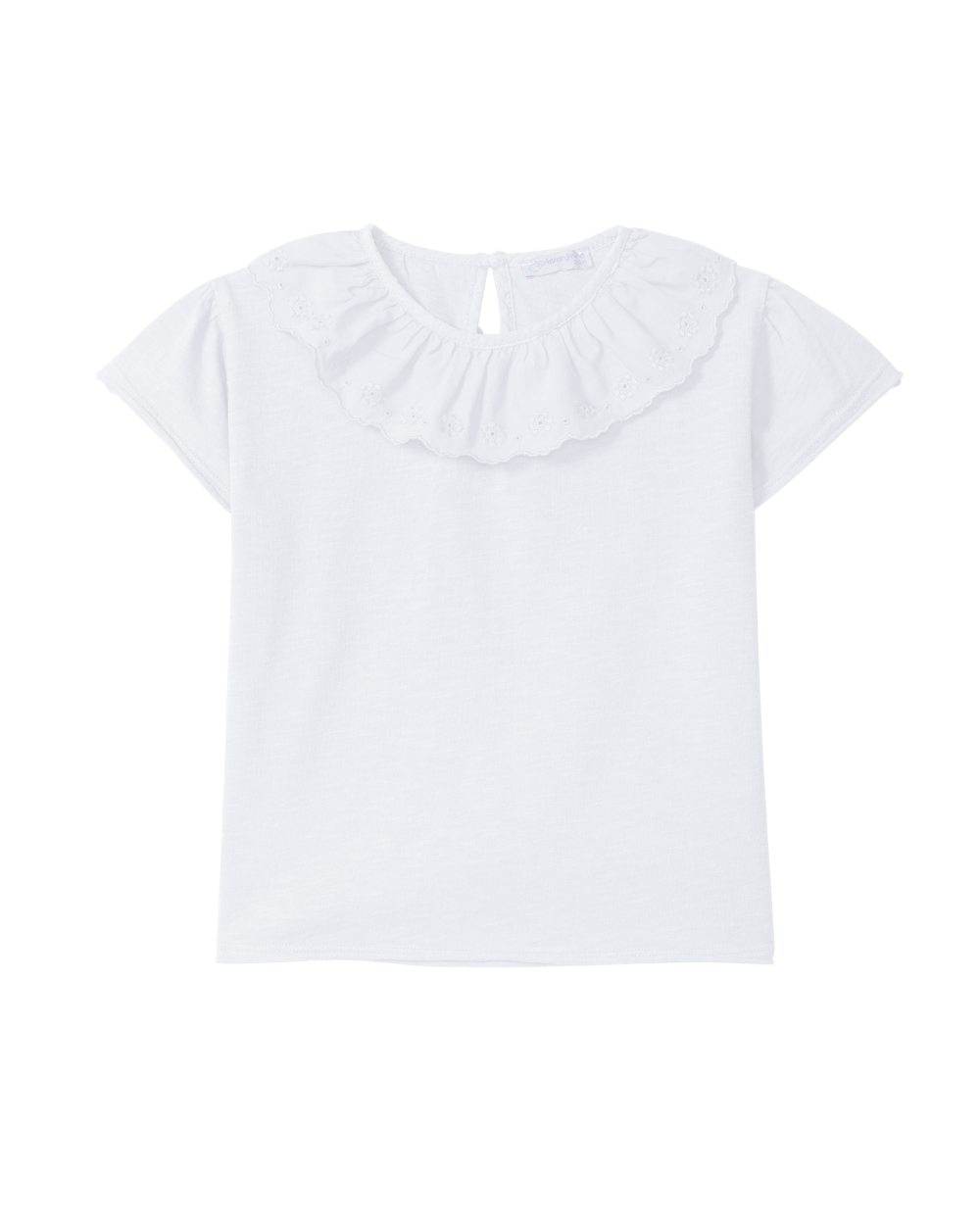 T-shirt Gola em Bordado Inglês