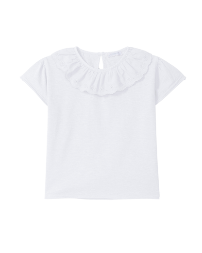 T-shirt Gola em Bordado Inglês
