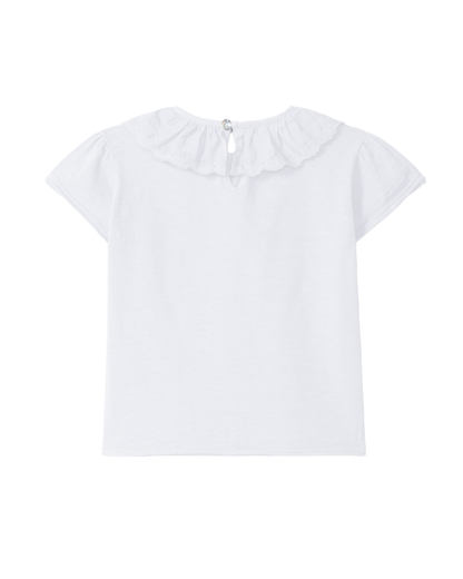 T-shirt Gola em Bordado Inglês