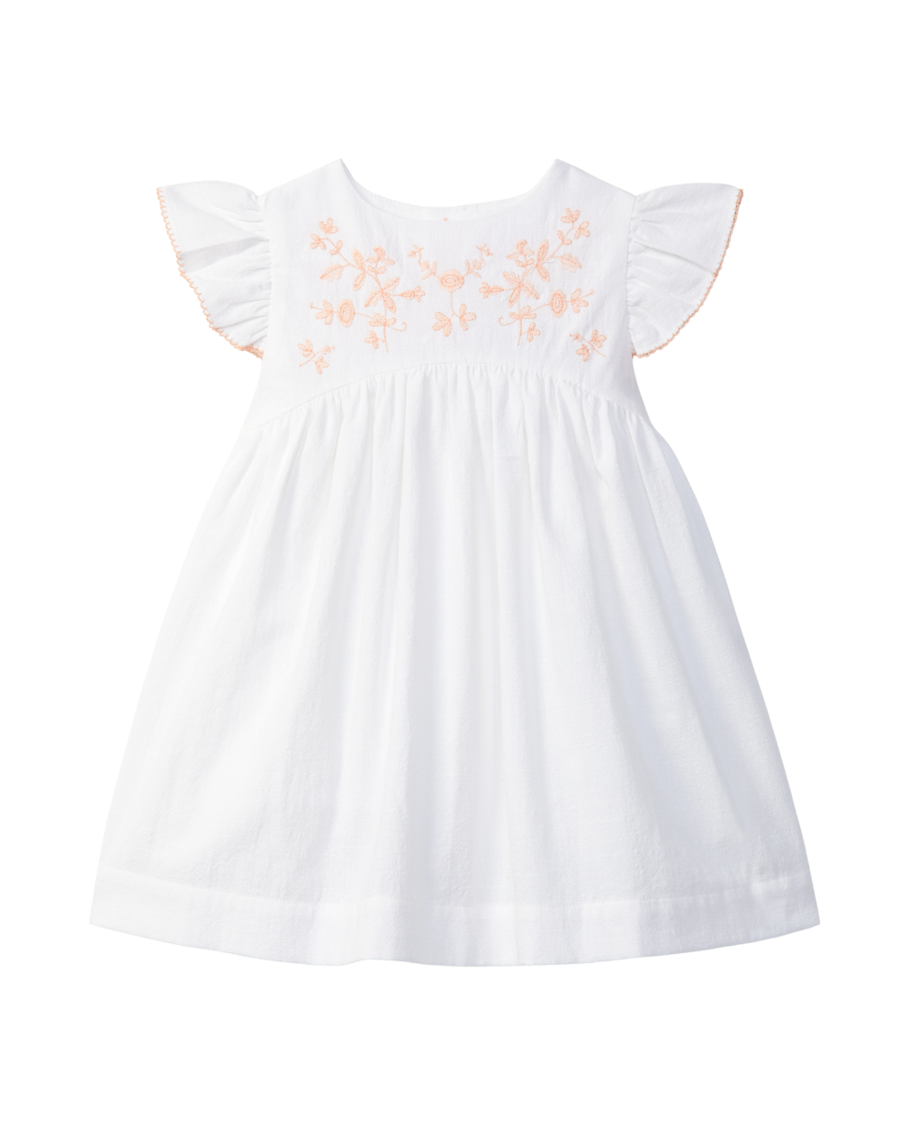 Vestido Algodão Texturado e Bordado