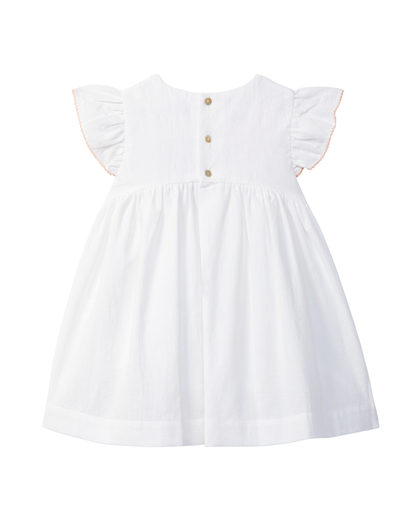Vestido Algodão Texturado e Bordado
