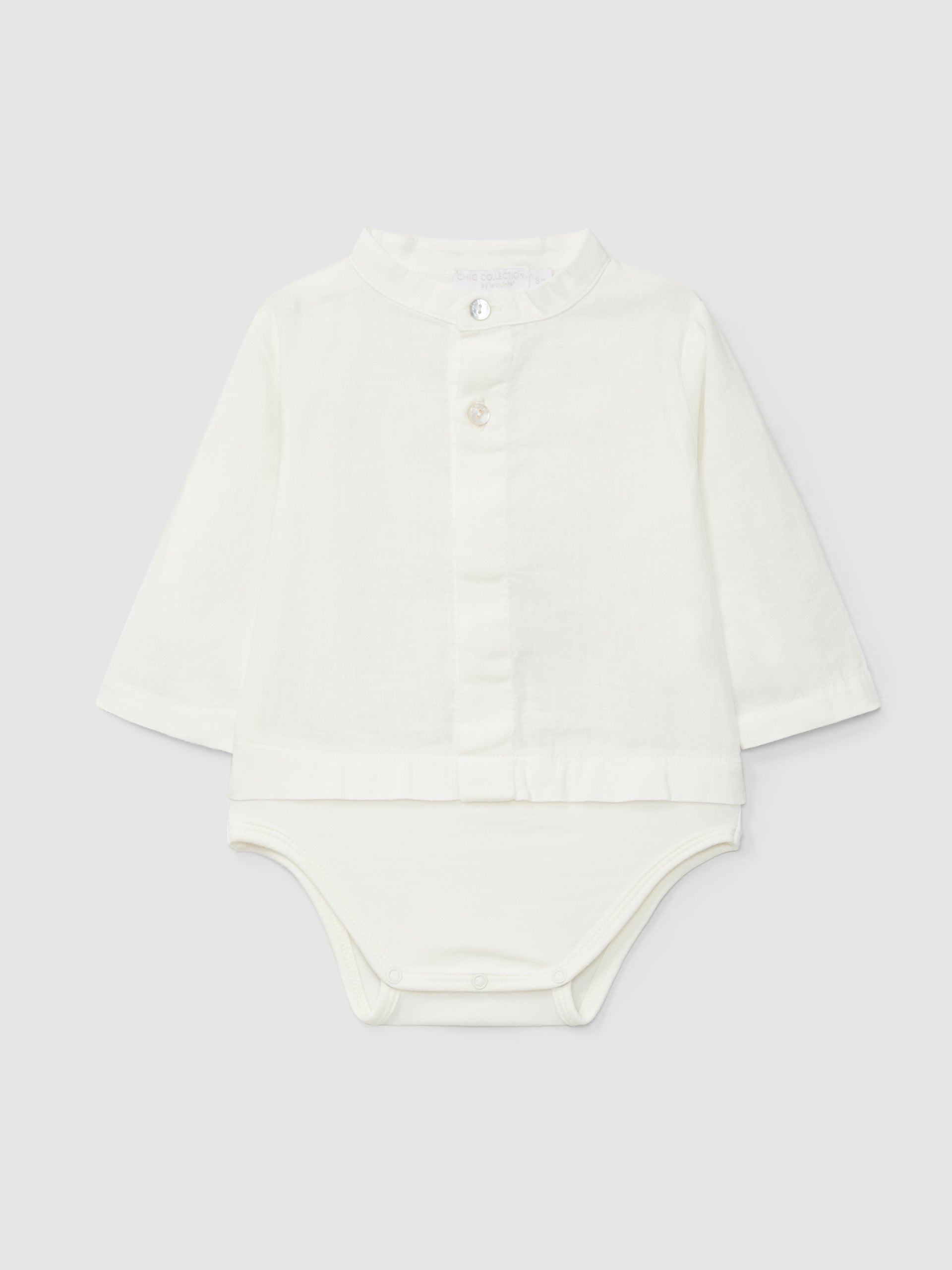 Body-Camisa Liso em Linho