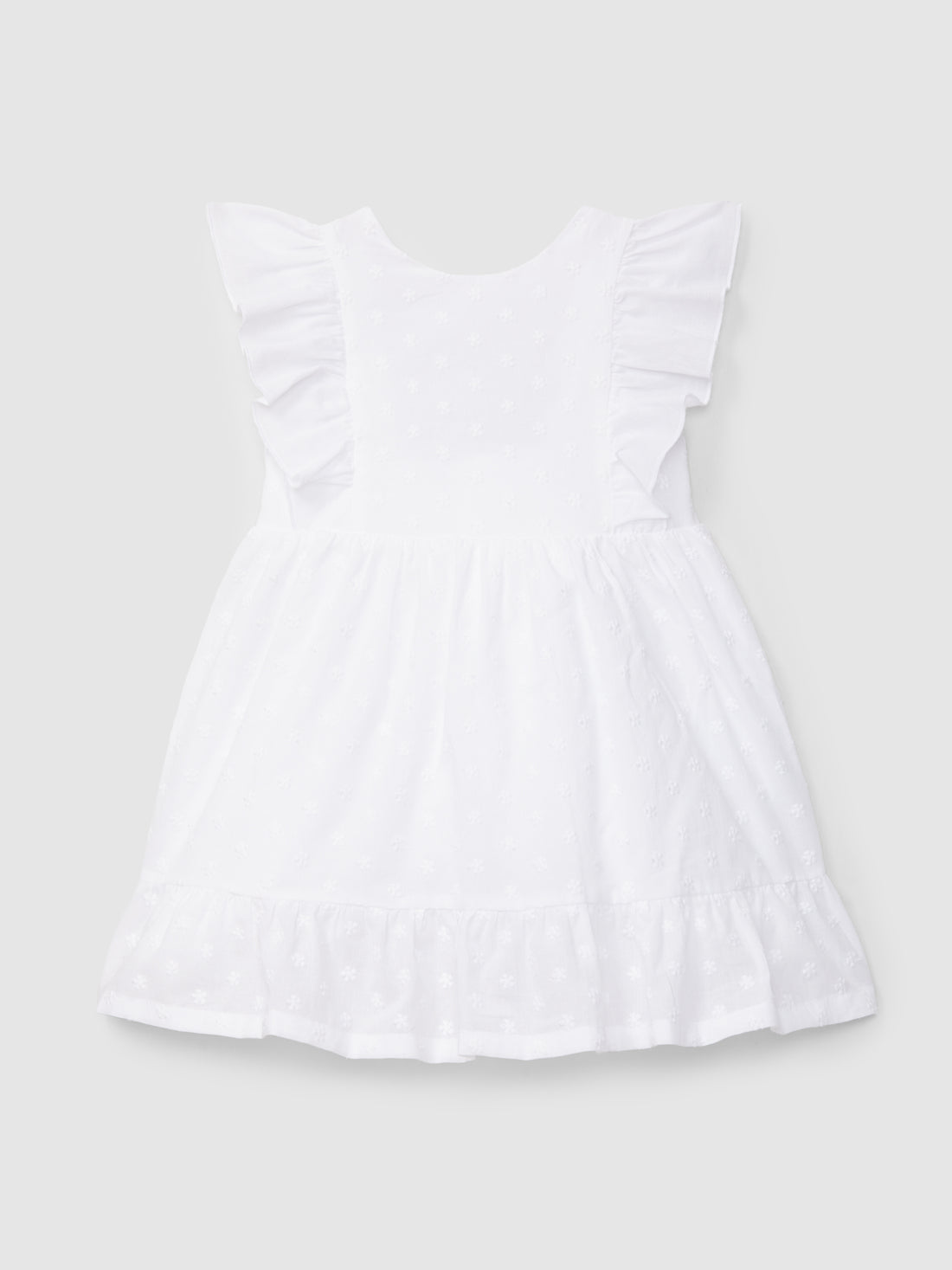 Vestido Flores Bordadas Laço nas Costas