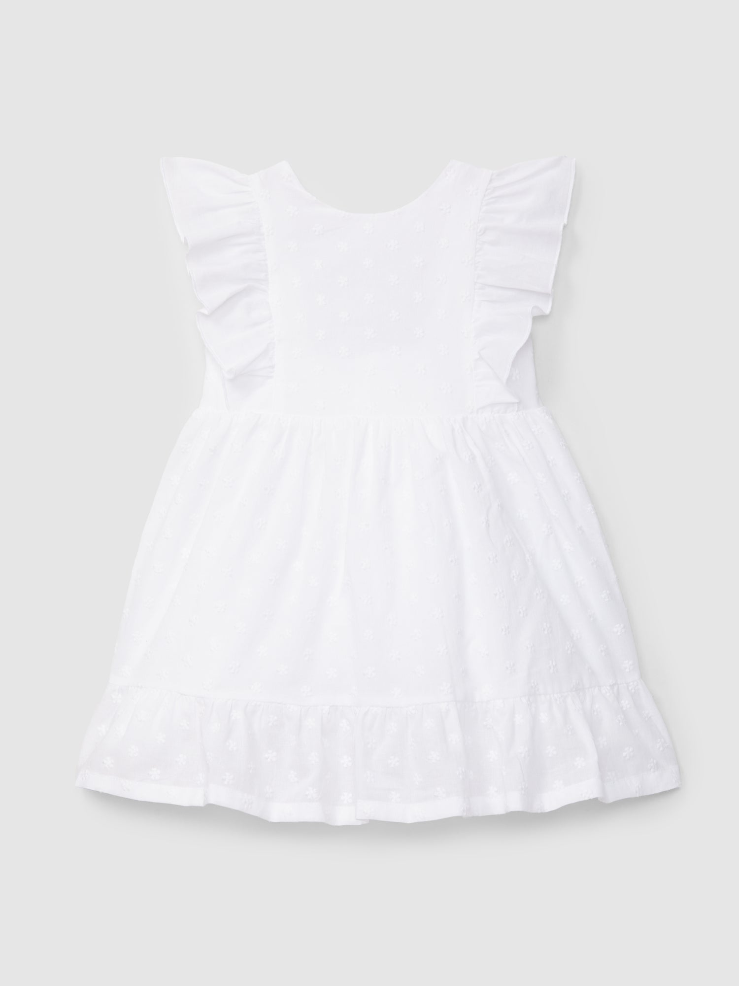 Vestido Flores Bordadas Laço nas Costas