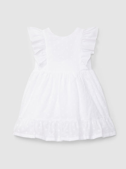 Vestido Flores Bordadas Laço nas Costas