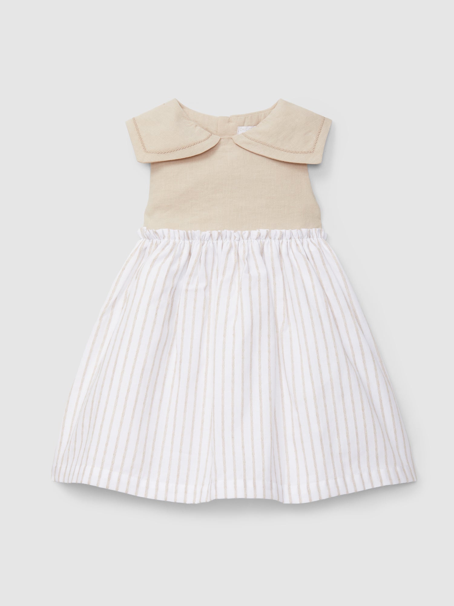 Vestido Riscas em Relevo e Linho