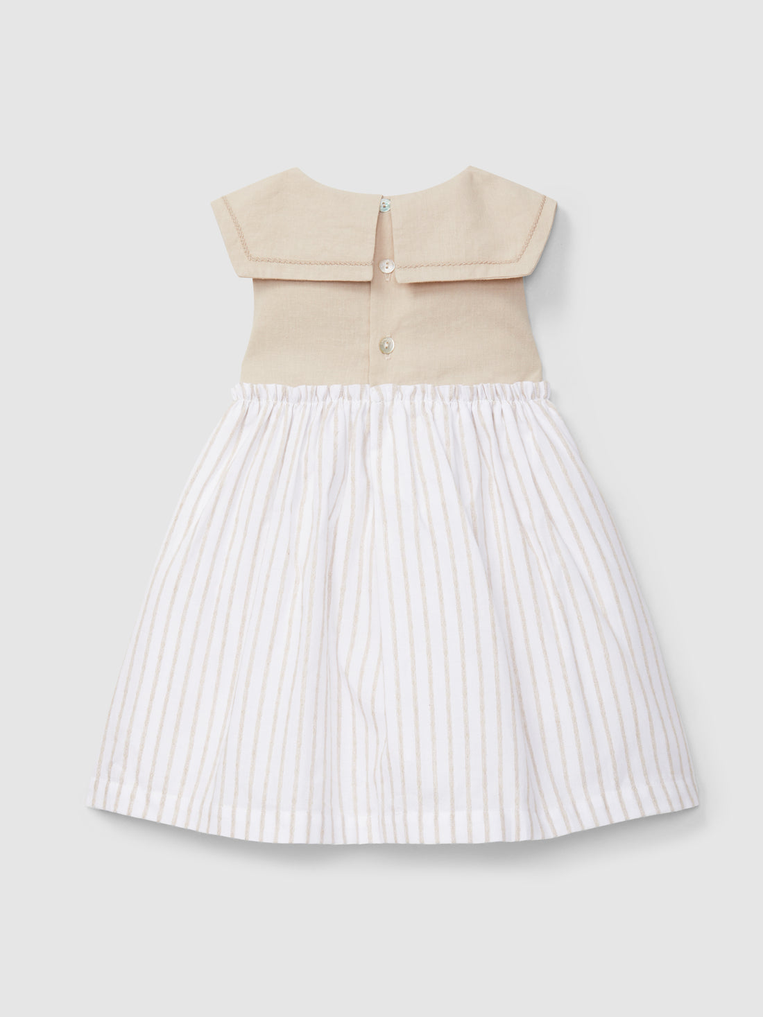 Vestido Riscas em Relevo e Linho
