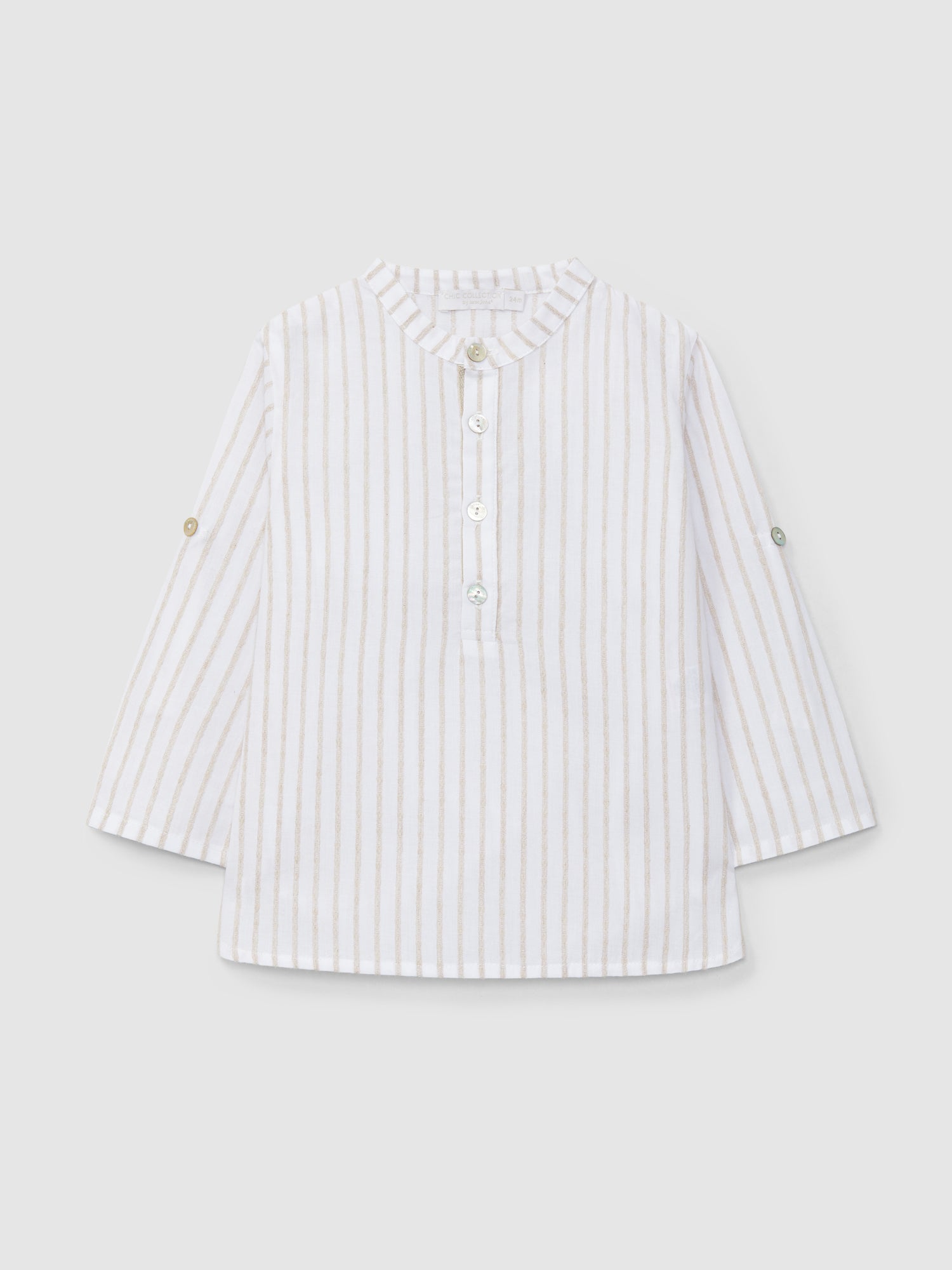 Camisa Gola Mao Riscas em Relevo