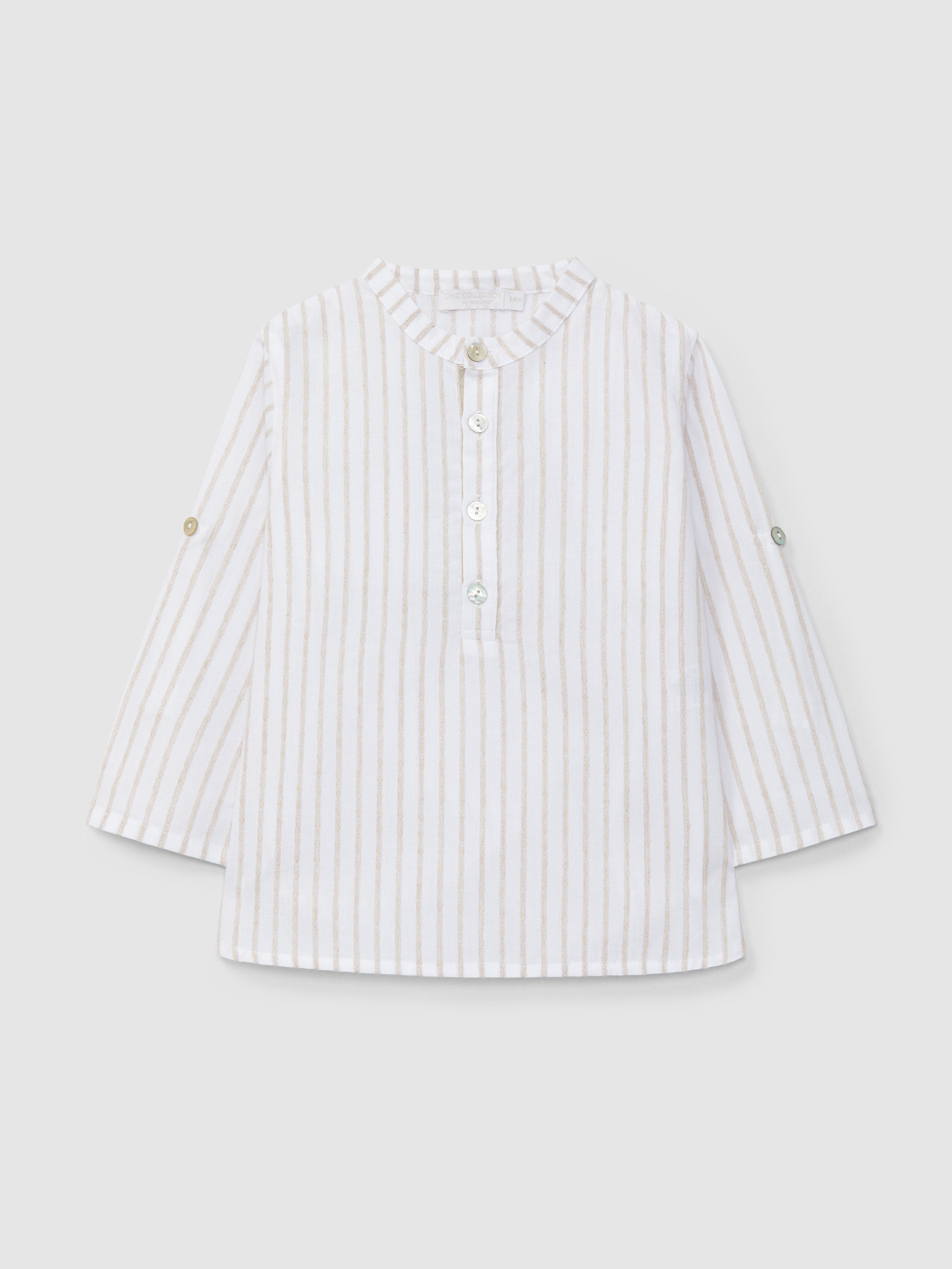 Camisa Gola Mao Riscas em Relevo