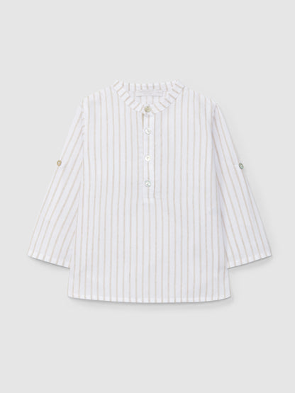Camisa Gola Mao Riscas em Relevo