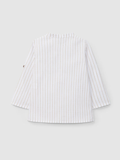 Camisa Gola Mao Riscas em Relevo