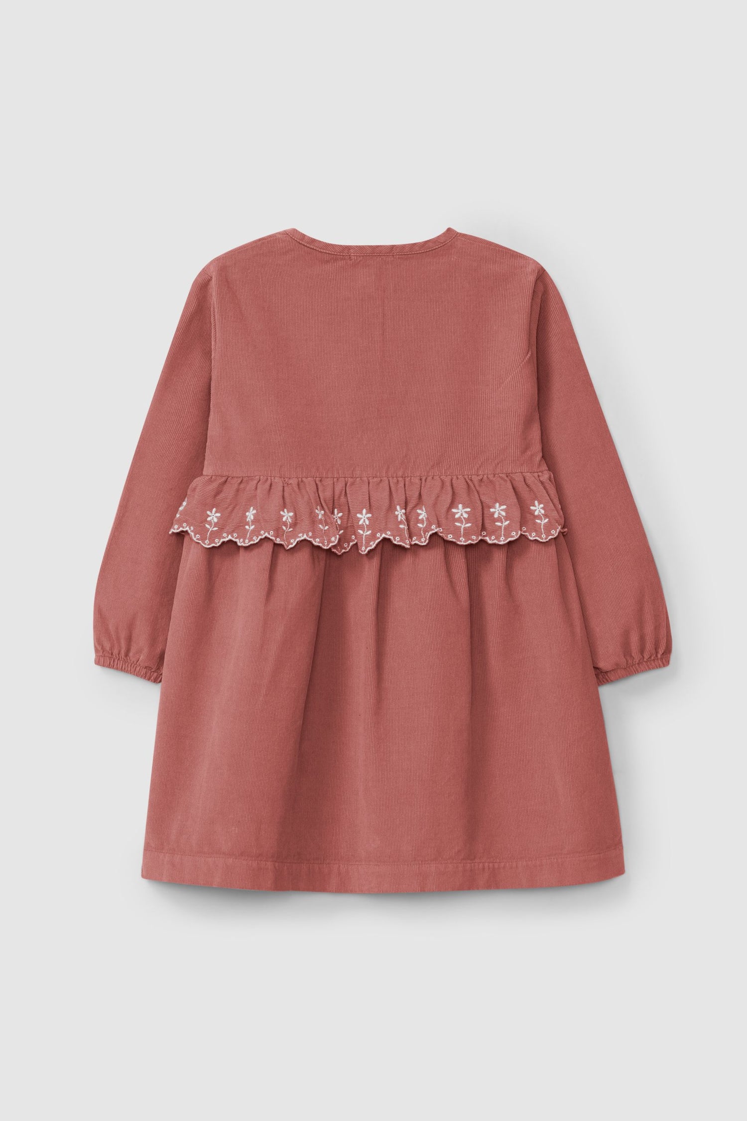 Vestido em Micro-Bombazine Flores Bordadas