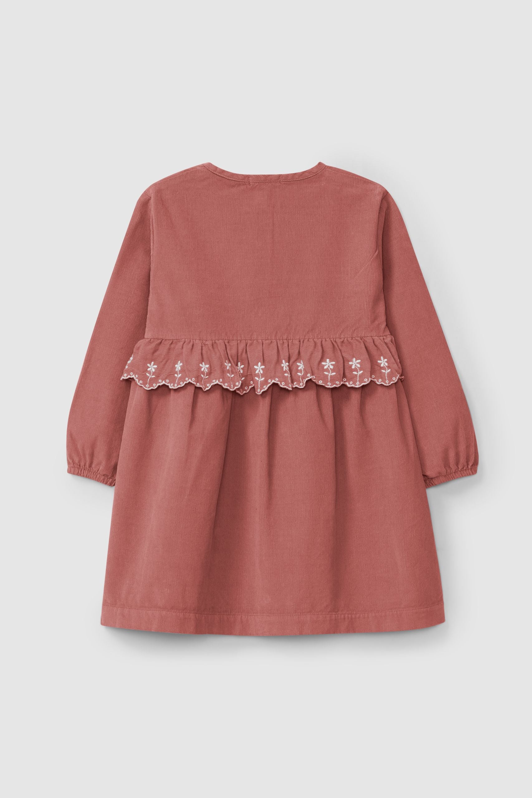 Vestido em Micro-Bombazine Flores Bordadas