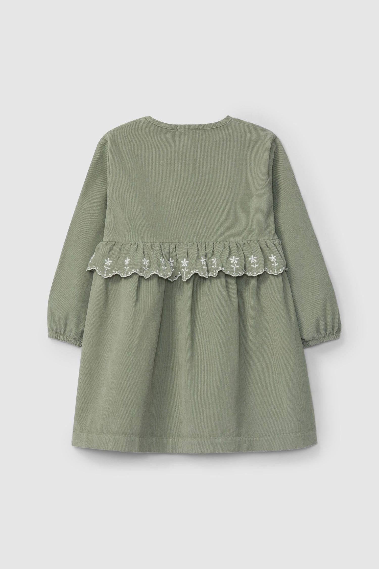 Vestido em Micro-Bombazine Flores Bordadas