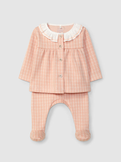 Fato de 2 Peças Malha Jacquard Gola Folho