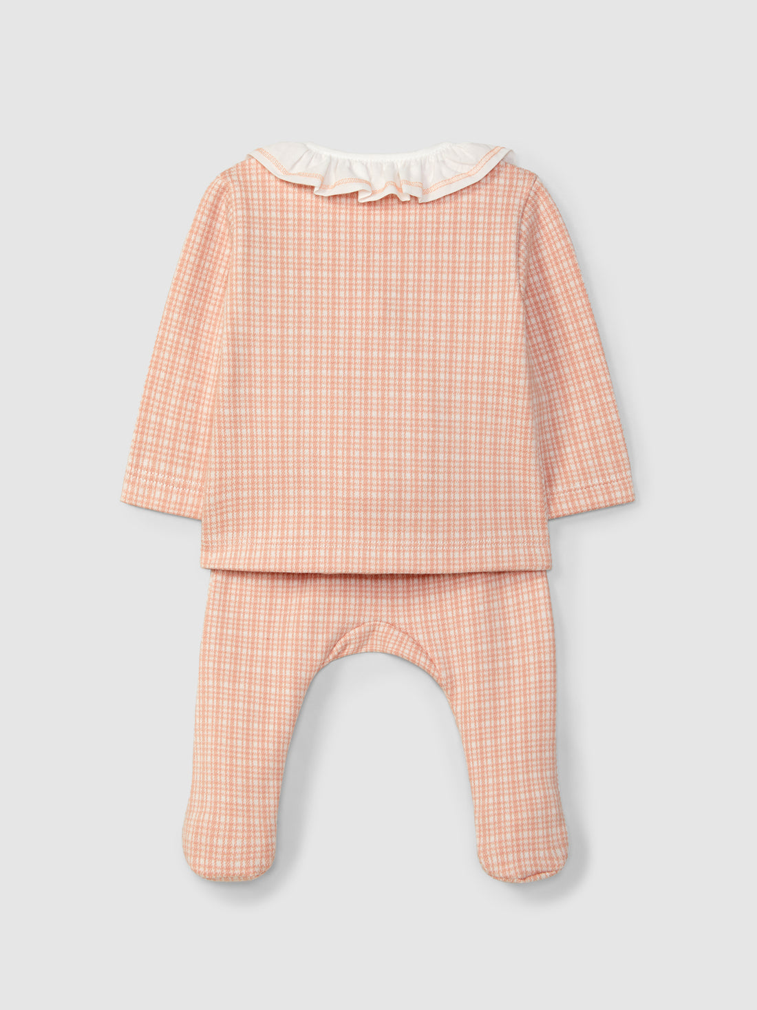 2-Piece Jacquard Knit Suit with Ruffle Collar