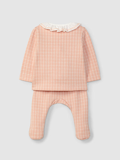 Fato de 2 Peças Malha Jacquard Gola Folho